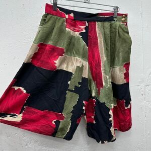 Vintage 90s Colorblock high waisted soft flowy shorts